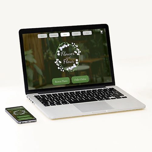 Flower and Flour greenhouse website design - Snail Bark Design Co. Frederick responsive web design