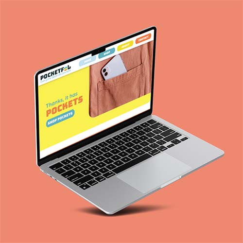 Pocketful clothing brand responsive website design by Snail Bark Design Co. - Frederick Website Design