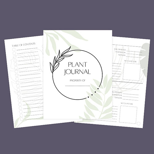 Printable Plant Journal - Frederick Graphic Design