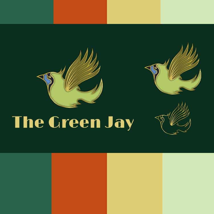 The Green Jay speakeasy brand design, logo design, and branding package by Snail Bark Design Co. - Frederick web design